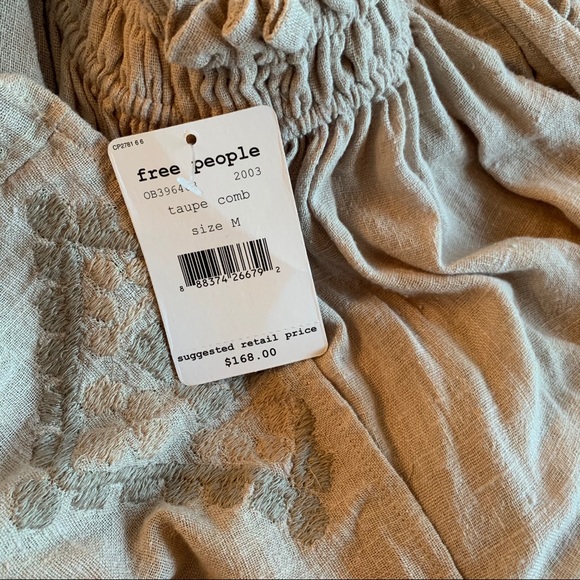 NWT Free People Boho Tunic Dress Taupe Comb. M - Picture 6 of 7